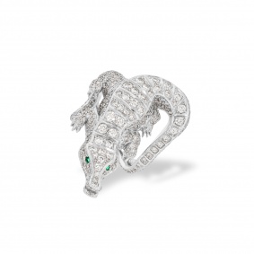 Platinum Diamond Set Alligator Ring 5.75ct TDW